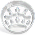 Ceramic Slow Feeder Dog Bowls Small Breed, 0.6 Cups Dog Food Dish for Fast Eaters, Puzzle Bowl for Small Dogs and Cats,Crown Silver