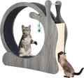 Large Cat Running Wheel, Cat Wheel for Indoor Cats 33.5" Inner Diameter Wood Pet Treadmill with Scratching Board and Playing Balls Quiet Cats Wheel